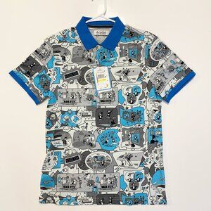 NEW Original Penguin x Jethro Haynes Print Polo (Size Medium, French Blue)